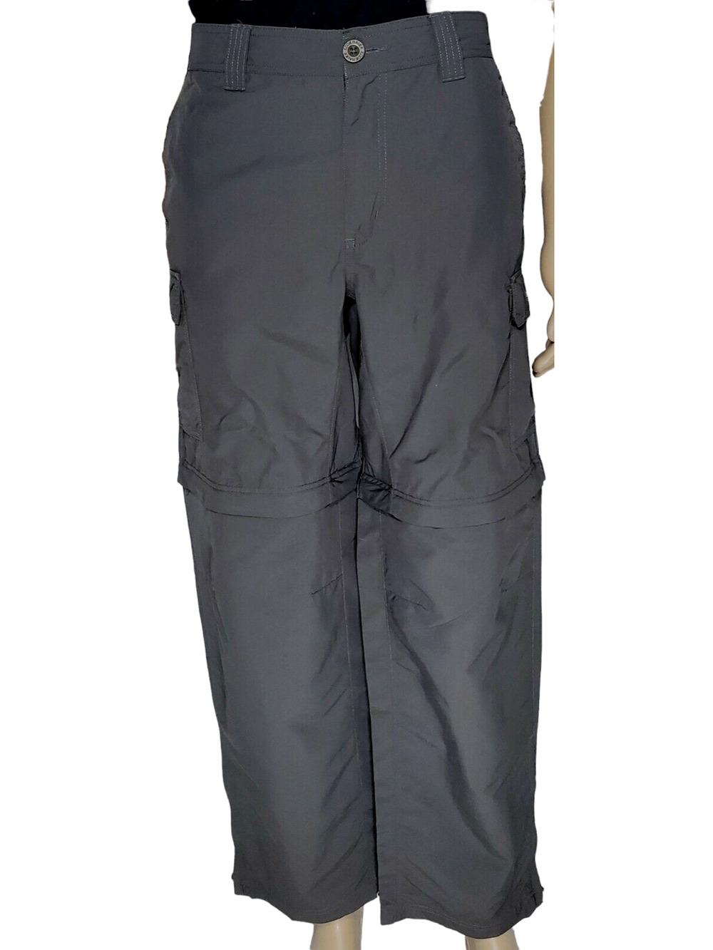 Eddie Bauer Men's sport convertible cargo pants gray zip up Size 38x31* EUC